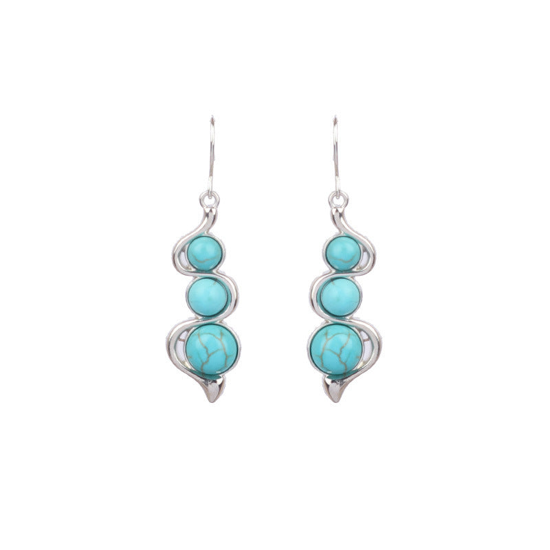 Pendientes de aleación turquesa mayorista